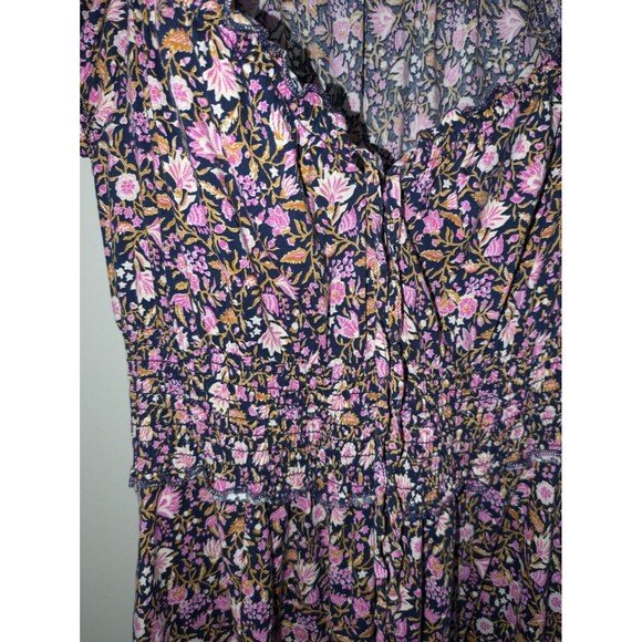 Old Navy Tiered Cap-Sleeve Floral Cottagecore Babydoll Milkmaid Midi Dress SZ XS - Picture 5 of 16